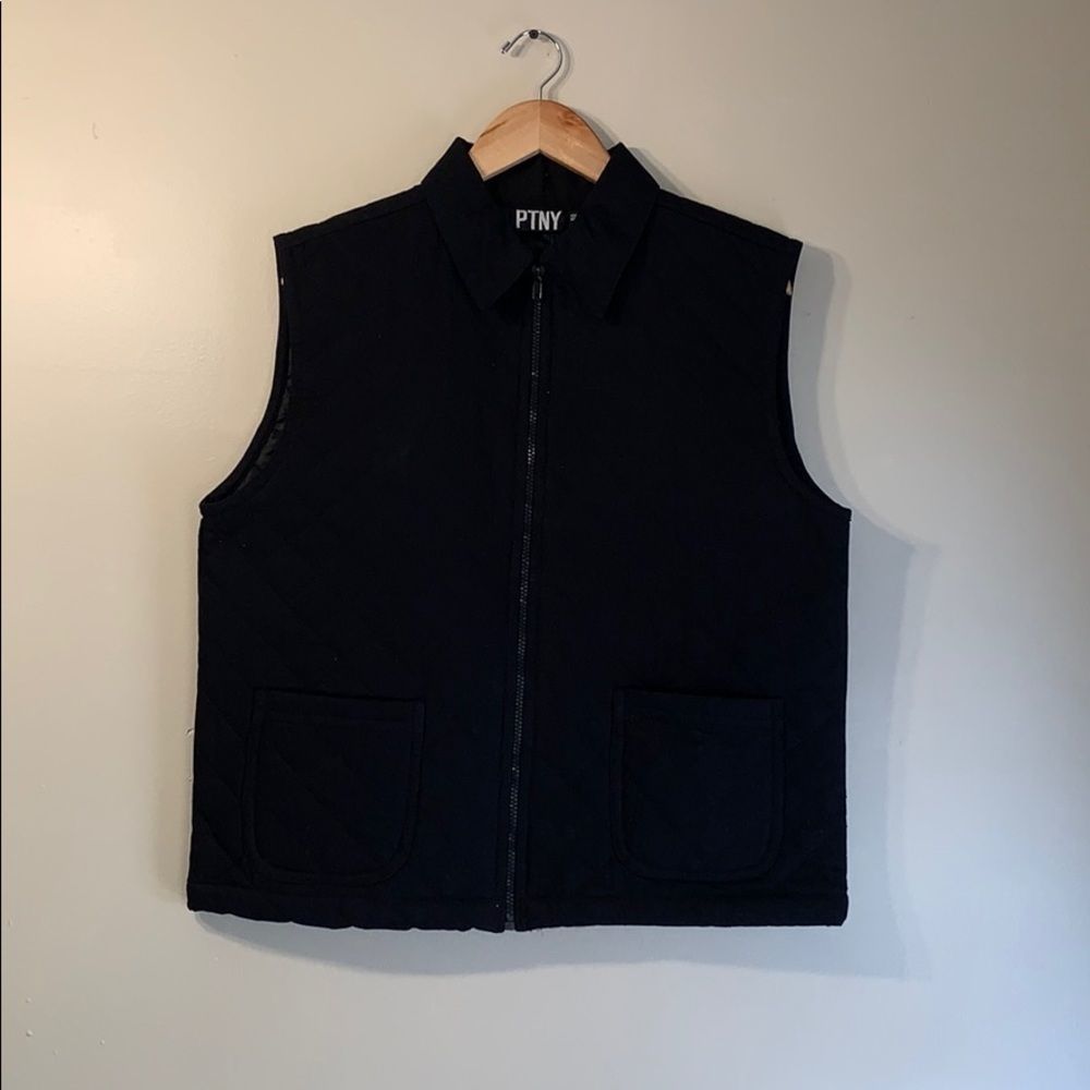 Women’s Quilted Black Denim Vest